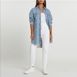 Oversized Denim Button Down Shirt Dress